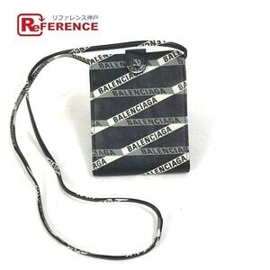 BALENCIAGA Explorer Shoulder Wallet Logo Leather Black